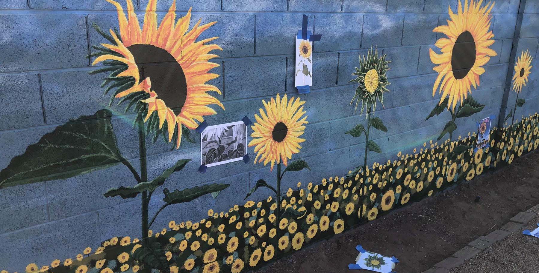 Painting the Sunflower Mural – VanDyke Gardens
